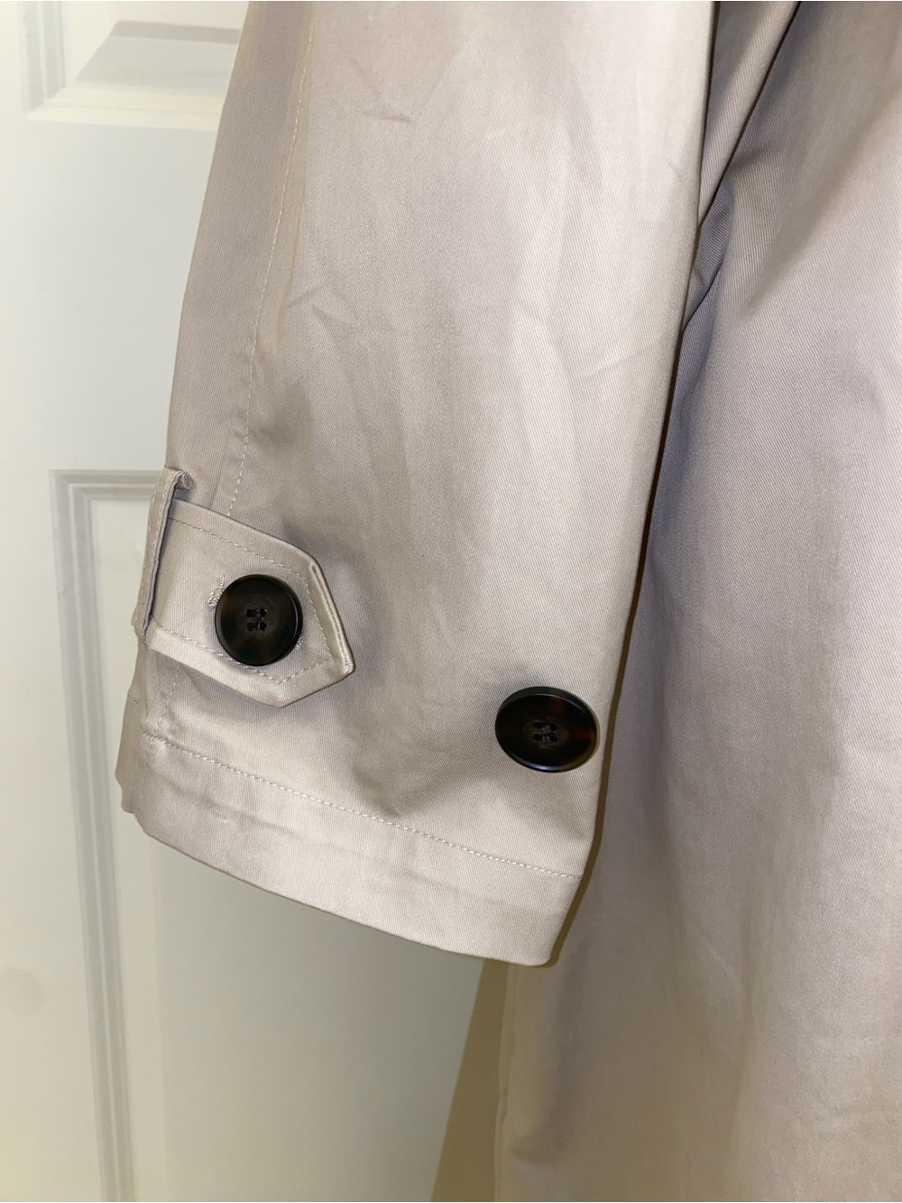 Zara Classic Long Double-Breasted Cotton Trench Coat in Light Tan - Picture 6 of 11
